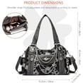 thumbnail image 4 of Sunyuer Vintage Distressed Chain Motorcycle Bag - Stylish, Large Capacity, Single Shoulder Handbag Tote Y2K Hobo Bag for Women, 4 of 8