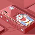thumbnail image 1 of OnePlus 9 8 Pro Nord 2 5G 8T Lucky Doraemon Lisa plating square edge shell Exquisita Cubierta De Concha Blanda, 1 of 4