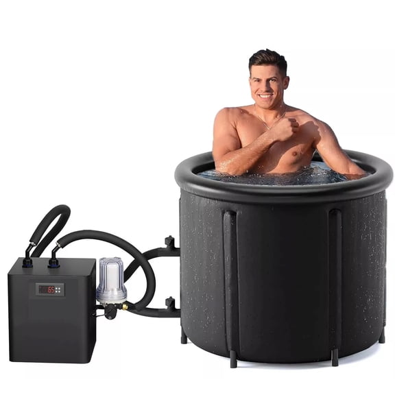 Ecojoy 1/3HP Water Chiller Ice Bath Chiller Cold Plunge Chiller Chiller & Tub with Pod