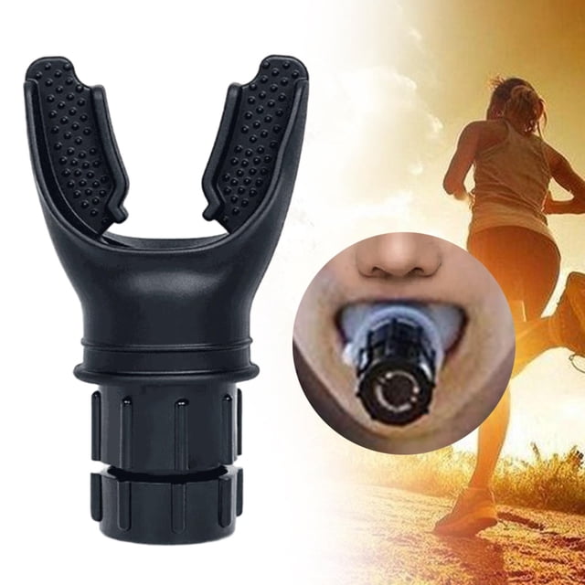 Entrenador de respiración Dispositivo de ejercicio de pulmón ligero para el buceo en bicicleta trotar Negro