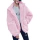 thumbnail image 1 of Chaqueta de abrigo extragrande peluda de piel de oveja sintética con cremallera y solapa de manga larga para mujer con bolsillos para invierno cálido Adepaton WMZL-97-14, 1 of 6