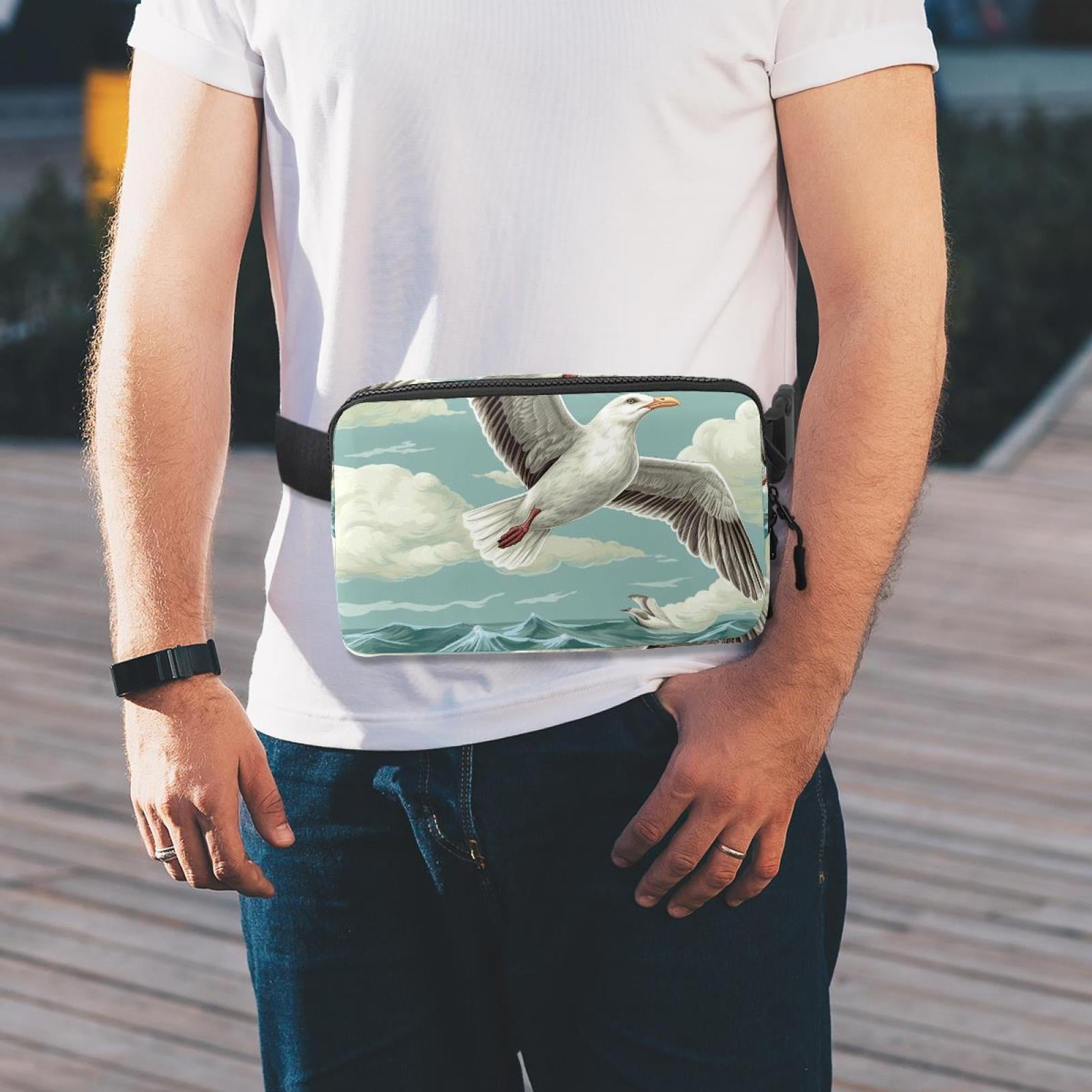 Seagull Cross Body Bag Waist Packs Fanny Pack Lightweight Adjustable Extension Strap Unisex