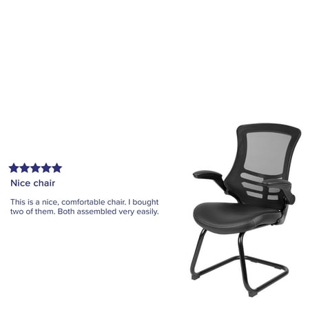 Flash Furniture - Kelista  Contemporary Mesh Side Chair - Upholstered - Black LeatherSoft