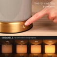 thumbnail image 3 of O’Bright Dune - Battery Powered Table Lamp, Rechargeable Cordless Ceramic Lamp, Full-Size 24 Inch Height, 4-Level Dimming, Smart Safety Protection, Type-C Fast Charging, LED Bulb Included, Stone Gray, 3 of 7