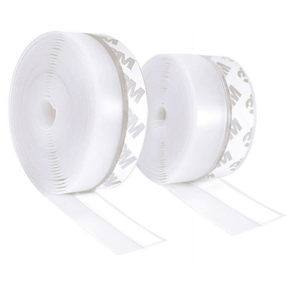 Under Door Draft Stopper, 39" Under Door Seal for Exterior/Interior Doors Door Sweep Strip Soundproof Dustyproof Door Bottom Weather Stripping Self Adhesive Foam Under Door Draft Blocker,White 2 Pack