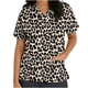 thumbnail image 1 of Puntoco Blusa de manga corta con cuello en V para mujer, uniforme con bolsillos estampados, blusa de enfermería Puntoco Puntoco-2322, 1 of 5