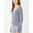 thumbnail image 2 of Women’s Pullover Slim Fit Ribbed Long Sleeve Sweater - V-Neck Basic Sweater Top LT9916WM, 2 of 29
