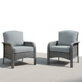 thumbnail image 4 of Ovios Patio Chairs Set of 2 All-Weather Wicker Patio Furniture Chairs Set Rattan High-Back Outdoor Armchairs with Cushions, Dark Grey, 4 of 9