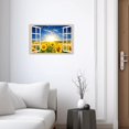 thumbnail image 3 of ZHONGYUTONG Window Wall Art and Pictures Sunflower Painting Wall Decor Yellow Floral Canvas Print Nature Landscape Artwork for Farmhouse Bathroom Framed (24.00" x 36.00"), 3 of 5
