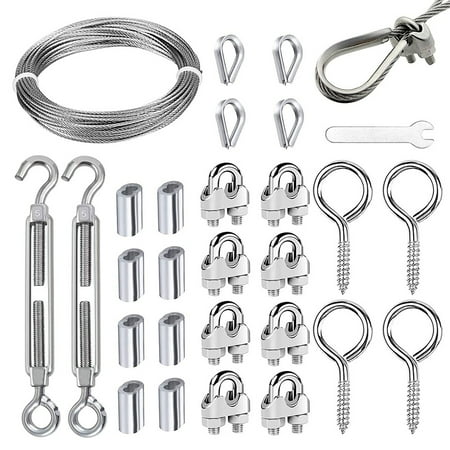 

Cable Set with 10M Wire Rope M2 Wire Rope Clamp M5 Hook Eyelet