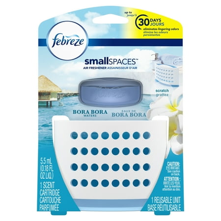 - (2 pack) Febreze Small Spaces Air Freshener Starter Kit, Bora Bora Waters, Includes One Reusable Unit and One Scent Cartridge