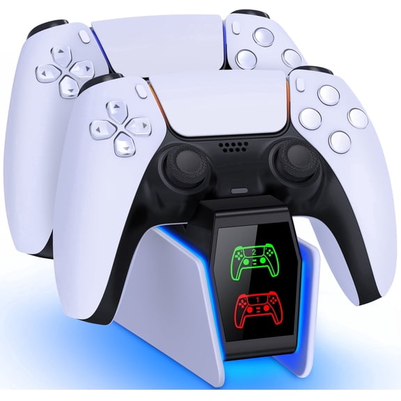 PS5 Controller Charging Station - PS5 Charging Dock for PS5 Dualsense, PS5 Controller Charger with LED Indicators & Charging Cable