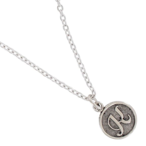 Silver Tone Chain Cursive Initial Letter K Charm Pendant Necklace Ladies Adult Female Women