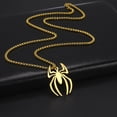 thumbnail image 3 of EUEAVAN Gold Spider Pendant Necklace Stainless Steel Box Chain Animal Male Jewelry, 3 of 7
