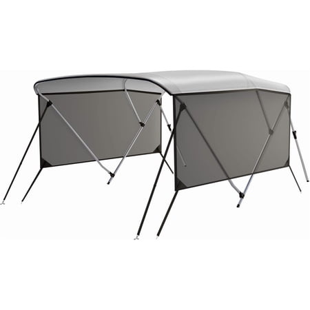 3 Bow Bimini Top for Boats 6 Ft Lx46 In H Heavy Duty Marine Canvas Sun Shade with Mesh Side Panels Aluminum Frame