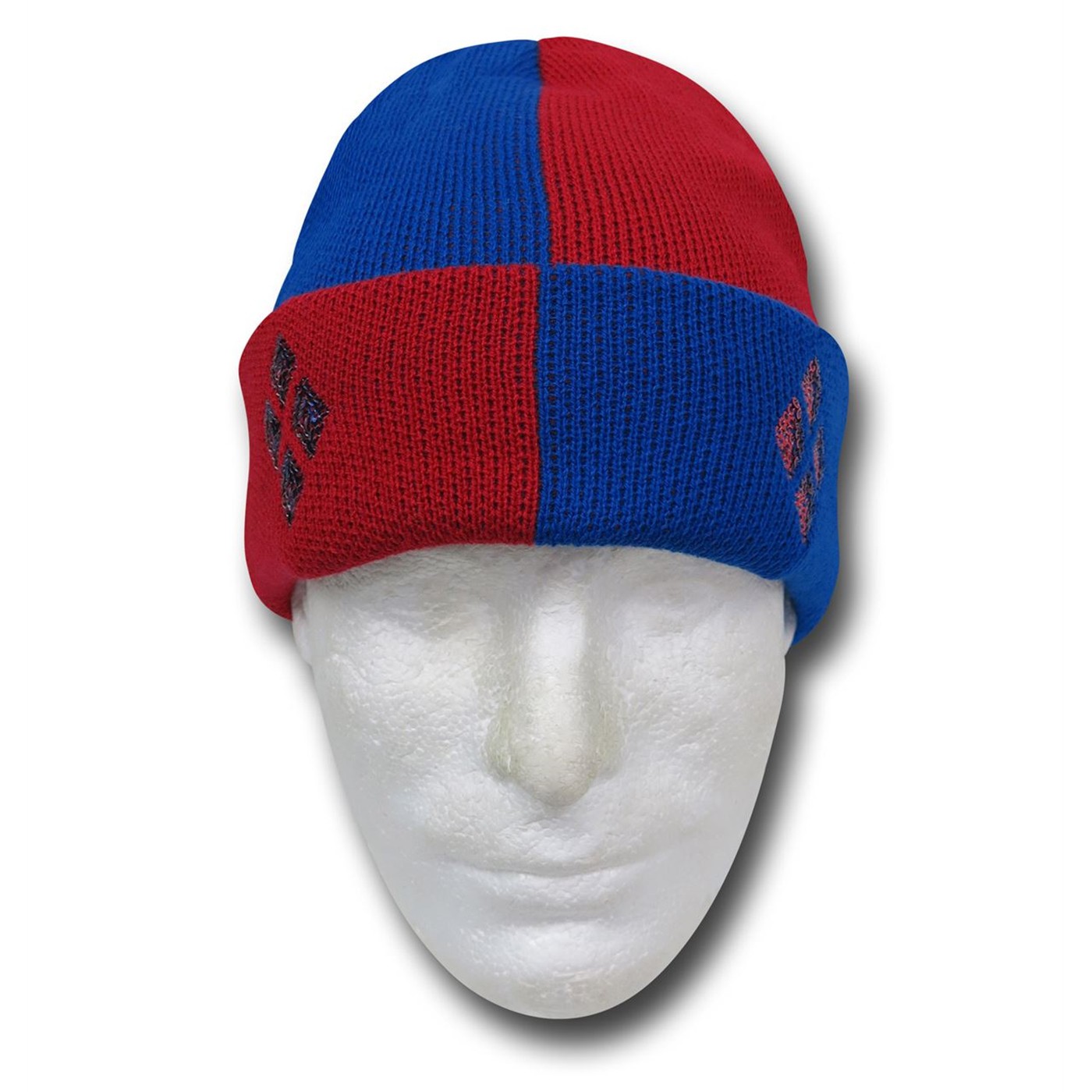 DC Comics Womens Blue & Red Sequin Harley Quinn Beanie Hat 