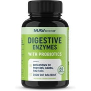 MAV Nutrition Digestive Enzymes with Probiotic - Digestive Enzymes Formula with Billions of Probiotics for Digestive Health - Enzymes for Digestion (Amylase, Bromelain, Lipase Pills) For Gas Relief