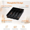 thumbnail image 5 of Lifewit Silverware Drawer Organizer Tray, Plastic Cutlery Storage for Kitchen Drawer, Flatware and Utensil Holder Divider for Spoons Forks Knives Tableware, 5 Compartment, Black, 5 of 8