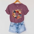 thumbnail image 6 of Mifsaly 4Th of July Independence Day T-Shirt Women Floral Wreath American Flag Patriotic Tees Crewneck Short Sleeve Cotton Top S, 6 of 7