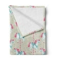 thumbnail image 2 of Toy Horse Soft Flannel Fleece Blanket, Merry Go Round Amusement Park Carousel Toy Ride Roundabout Children Park, Cozy Plush for Indoor and Outdoor Use, 50" x 60", Beige Seafoam Pink, by Ambesonne, 2 of 5