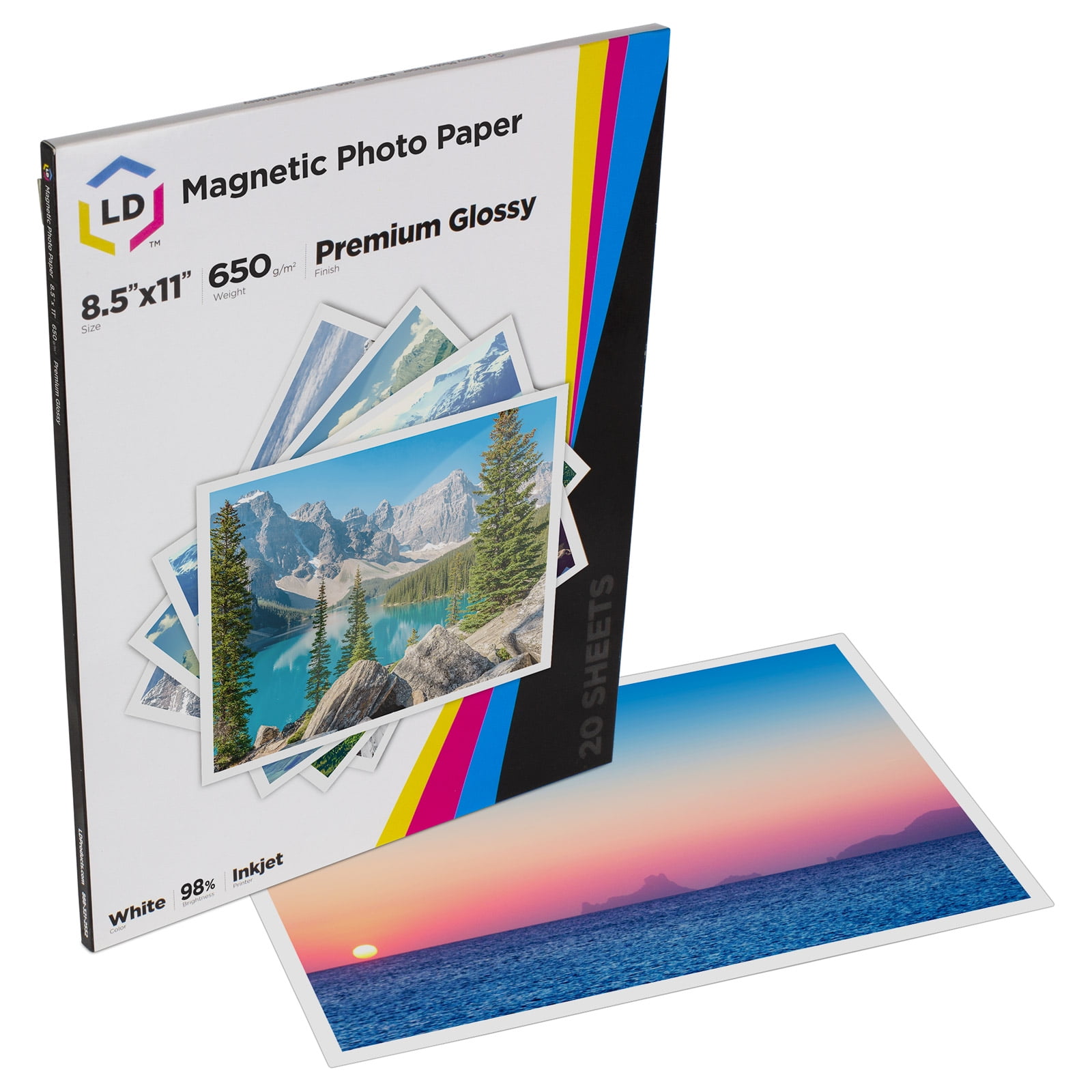 5 Printable Magnetic Sheet Glossy 8.5x11 Inkjet Paper Photo Fridge Self Adhesive 