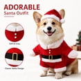 thumbnail image 2 of Pet Christmas Costumes, Xmas Santa Outfit With Santa Hat, Soft Warm Pet Apparel, Easy On And Off Pullover Design, Great For Holiday Photos And Festive Gatherings,XL, 2 of 7