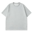 thumbnail image 1 of KIHOUT - Oferta de regalo para el Día del Padre, camisetas básicas lisas para hombre, blusas de liquidación, tallas grandes, moda informal, cuello redondo, manga corta, camisetas holgadas, gris, 1 of 3