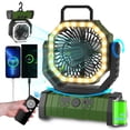 thumbnail image 1 of ADUST Ventilador de camping portátil con luz LED – 20000 mAh recargable, oscilante con rotación de 360 ​​grados, gancho para colgar para tiendas de campaña, ventilador de escritorio USB, 1 of 5