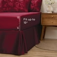 thumbnail image 3 of MR&HM Satin Comforter Set 7 Pieces Queen Size - Luxurious Pinch Pleat Bed in a Bag with Satin Comforter, Satin Sheets, Satin Pillowcases & Shams, Silky Soft Bedding Set for All Seasons (Burgundy), 3 of 7