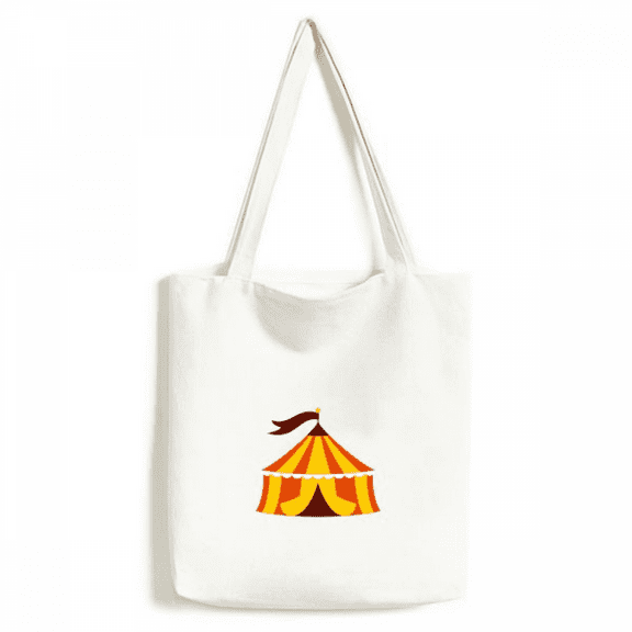 Amusement Park Tent Color Illustration Tote Canvas Bag Shopping Satchel Casual Handbag