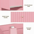 thumbnail image 5 of Cozy Home Pink 3 Drawer Dresser, Painted Tall Wood Nightstand with Storage, for Bedroom Hallway Living Room Entryway Office, 5 of 8