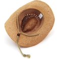 thumbnail image 5 of Straw Cowboy Hat Wide Brim Sun Hat Cowgirl Summer Panama Hat with Chin Strap Men Women KidTravel Outdoor Famliy Hat, 5 of 7