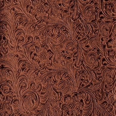54'' Wide Faux Leather Fabric Tooled Floral Copper By The Yard (fake leather upholstery