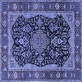 thumbnail image 1 of Ahgly Company Machine Washable Indoor Square Persian Blue Traditional Area Rugs, 7' Square, 1 of 4
