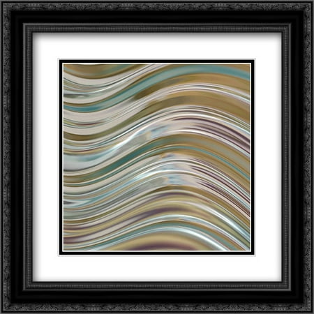 - Ecco Echo Square II 2x Matted 20x20 Black Ornate Framed Art Print by Clive, J.P.