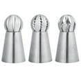 thumbnail image 1 of Less Than 5 Cake Embosser 3Pcs/Set Piping Tips Flower Icing Piping Nozzles Stainless Steel Tips Supplies Cupcake Baking Tools, 1 of 7