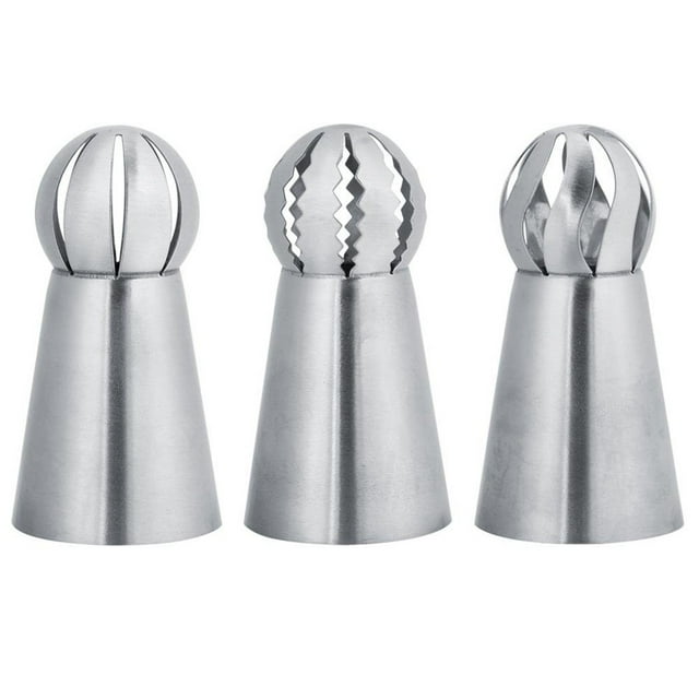 Less Than 5 Cake Embosser 3Pcs/Set Piping Tips Flower Icing Piping Nozzles Stainless Steel Tips Supplies Cupcake Baking Tools