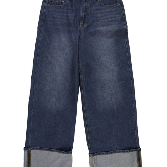 Tinseltown Womens High Rise Wide Leg Jeans, Blue, Juniors, 15