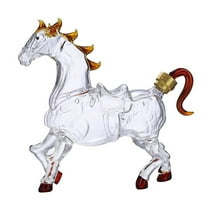 chaungfeng Whiskey Decanter, 5.51"x5.51" Horse Animal Wine Decanter for Men, Husbands & Bourbon Lovers, Personalized Glass Liquor Dispenser for Bourbon Whiskey Scotch Rum Tequila (Horse)