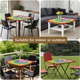 thumbnail image 5 of Colorful Rainbow Tie Dye Spiral Pattern Square Fitted Tablecloth with Elastic Edge,Square Table Cover,Washable Elastic Table Cover for Home Kitchen Party Decor 34"x34", 5 of 6
