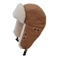thumbnail image 1 of Bomber Hat Brimless Snap Button Plush Lining Solid Color Winter Cold Proof Thicken Earflap Cap for Outdoor Cycling Skiing Riding, 1 of 10