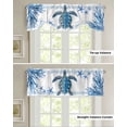 thumbnail image 6 of Tie Up Valance Curtain for Kitchen,Summer Ocean Blue Turtle on White Rod Pocket Short Curtains Adjustable Tie-Up Shade Valances,Sea Starfish Coral Window Treatment for Bathroom Living Room Bedroom, 6 of 8