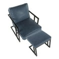 thumbnail image 6 of LumiSource Roman Industrial Faux Leather Lounge Chair & Ottoman Set Blue, 6 of 6