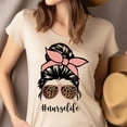 thumbnail image 4 of Nurse Life Graphic T-Shirt | Leopard Print Sunglasses Bandana Bun Tee, Light Pink, Size 2XL, 4 of 6