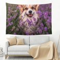 thumbnail image 3 of Xecao Dog in Lavender Flowers Print Tapestry, Wall Hanging Room Funny Decor, Backdrop Room Decor for Bedroom Living Room dormitory, 3 of 8