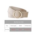thumbnail image 4 of Cinturón de cintura de perlas falsas para mujeres de talla grande INSPIRE CHIC, cinturones anchos de terciopelo vintage para vestido de 25.59-32.28" beige, 4 of 5