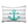 thumbnail image 1 of RYLABLUE Rectangl Throw Taies d'Oreiller Rétro Marine Gris Rayures Turquoise Ancre Taies d'Oreiller Polyester 20 x 30 Pouces avec Fermeture à Glissière Cachée Maison Canapé Coussin Décoratif Taie d'Oreiller, 1 of 1