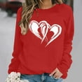 thumbnail image 4 of Elvqul Long Sleeve Sweatshirts for Women Plus Size Crew Neck Causal Graphic Womens Tops Red, 4 of 5