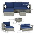 thumbnail image 2 of Outsunny 3-Piece Patio Furniture Set, Rattan Wicker Outdoor Sofa Set, 2 of 7