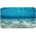 thumbnail image 2 of Blue Ocean Bath Mat, Nature Underwater Sea World Sand Beach Bathroom Rugs, 16X24 Inches, 2 of 4